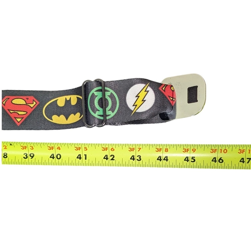 DC Comics by Buckle Down Black Seatbelt Belt Superman Batman Flash Green Lantern - Picture 7 of 9